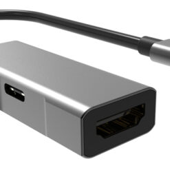 POWERTECH αντάπτορας USB-C σε HDMI PTH-055, 65W PD, 4K, γκρι USB-C (Type-C) USB-C