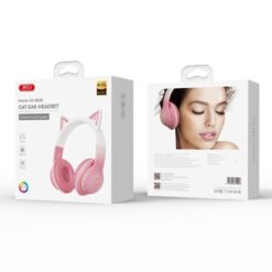 XO BE38 Bluetooth Hands Free Cat Lights pink Ακουστικά Κεφαλής - 2
