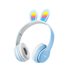 P47R Bluetooth Hands Free Bunny Lights Blue Ακουστικά Κεφαλής -