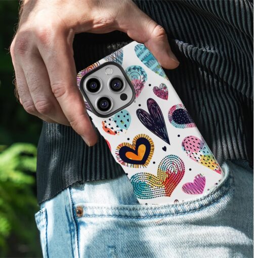 Θήκη iPhone για Όλα τα μοντέλα 3D Design Με Σχέδιο Colorful Hearts (Κωδ:1052) B2B - 6