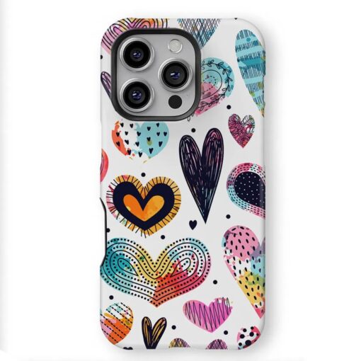 Θήκη iPhone για Όλα τα μοντέλα 3D Design Με Σχέδιο Colorful Hearts (Κωδ:1052) B2B - 2