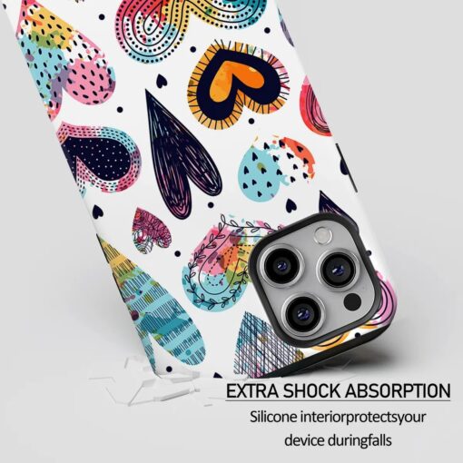 Θήκη iPhone για Όλα τα μοντέλα 3D Design Με Σχέδιο Colorful Hearts (Κωδ:1052) B2B - 7