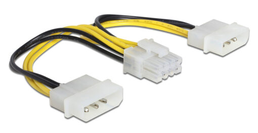 DELOCK καλώδιο 2x 4pin molex σε 8pin EPS 83410, 0.15m Εσωτερικά PC 4pin