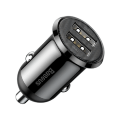 BASEUS 12V 24W, 2xUSB-A, black – CCALLP-01 ΑΞΕΣΟΥΑΡ -