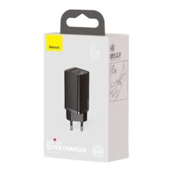 BASEUS 220V 65W, USB-A + USB-C, GaN2 Lite, black – CCGAN2L-B01 ΑΞΕΣΟΥΑΡ - 2