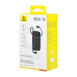 BASEUS Power Bank 10000mAh, 30W + built-in cables 2C, Qpow 2 black – P10055008113-00 POWER BANK Power Bank 2
