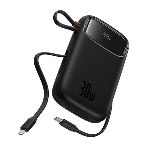 BASEUS Power Bank 10000mAh, 30W + built-in cables 2C, Qpow 2 black – P10055008113-00 POWER BANK Power Bank 3