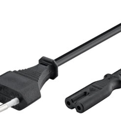 POWERTECH καλώδιο τροφοδοσίας CAB-P040, copper, 2x 0.75mm, 1.5m, μαύρο Καλώδια - Αντάπτορες 1.5m