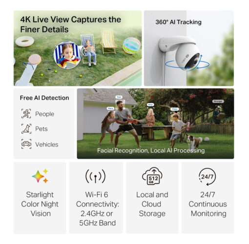 TP-LINK smart camera Tapo C560WS, 4K, IP66, Wi-Fi 6, two-way audio, Ver. 1.0 Smart Κάμερες outdoor 2