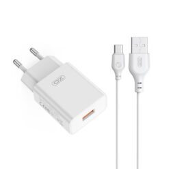 XO 220V 18W, 1*USB-A, cable USB-A to USB-C (white) – L127 ΑΞΕΣΟΥΑΡ -