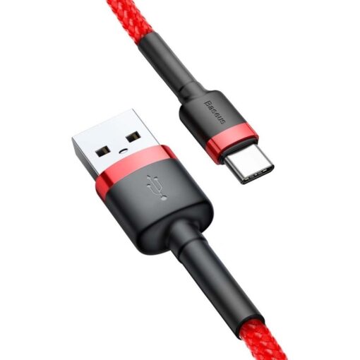 BASEUS Cable USB-A – Type-C, 2m, 2A, Cafule, CATKLF-C09 red DATA CABLES DATA CABLES 4