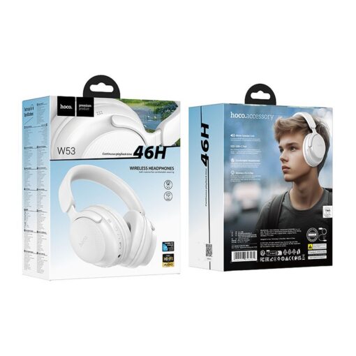Hoco wireless/wired bluetooth headphones W53 morning mist white Ακουστικά Κεφαλής - 4