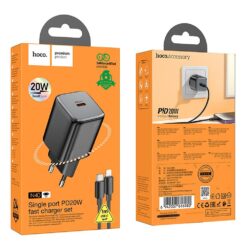 HOCO N40 wall charger Type C +cable Type C to Lightning QC PD 20W black ΑΞΕΣΟΥΑΡ - 2