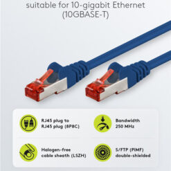 GOOBAY καλώδιο δικτύου 68271, CAT 6 S/FTP, copper, 250MHz, 7.5m, μπλε Δίκτυο Cat 6 2