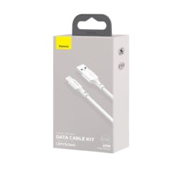 BASEUS Cables (SET 2 pcs.) , USB-A – Type-C, 40W, 1.5m, 5A, TZCATZJ-02 /black/ DATA CABLES DATA CABLES 2