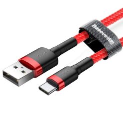 BASEUS Cable USB-A – Type-C, 2m, 2A, Cafule, CATKLF-C09 red DATA CABLES DATA CABLES 2