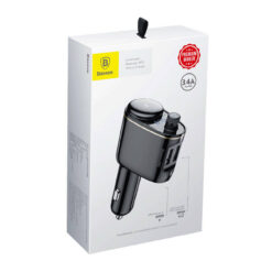 BASEUS MP3 Wireless FM Transmitter 12W, QC, 2.4A, 2xUSB-A, T typed Locomotive S-06, CCHC000001 black FM TRANSMITTERS FM TRANSMITTERS 2