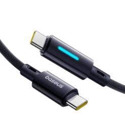 BASEUS Cable Type-C – Type-C, 2m, 100W, Lit Button-Control black – P10379000121-01 DATA CABLES DATA CABLES