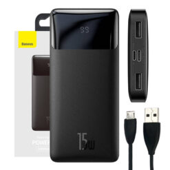 BASEUS Power Bank 10000 mAh 15W, Bipow /black/ – PPBD050001 POWER BANK Power Bank 2