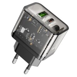 HOCO N34 wall charger USB A +Type C PD QC3.0 3A 20W transparent ΑΞΕΣΟΥΑΡ -