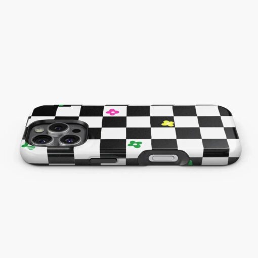 Θήκη iPhone για Όλα τα μοντέλα 3D Design Με Σχέδιο Checkerboard Flower (Κωδ:1168) B2B B2B 4