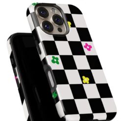 Θήκη iPhone για Όλα τα μοντέλα 3D Design Με Σχέδιο Checkerboard Flower (Κωδ:1168) B2B B2B