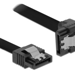 POWERTECH καλώδιο SATA III CAB-W050, γωνιακό, 6 Gb/s, 0.50m, μαύρο Εσωτερικά PC SATA