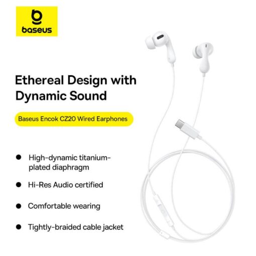 BASEUS HF Type-C, Encok CZ20 white – A00171400213-00 HANDS FREE ΑΚΟΥΣΤΙΚΑ HANDS FREE ΑΚΟΥΣΤΙΚΑ 4